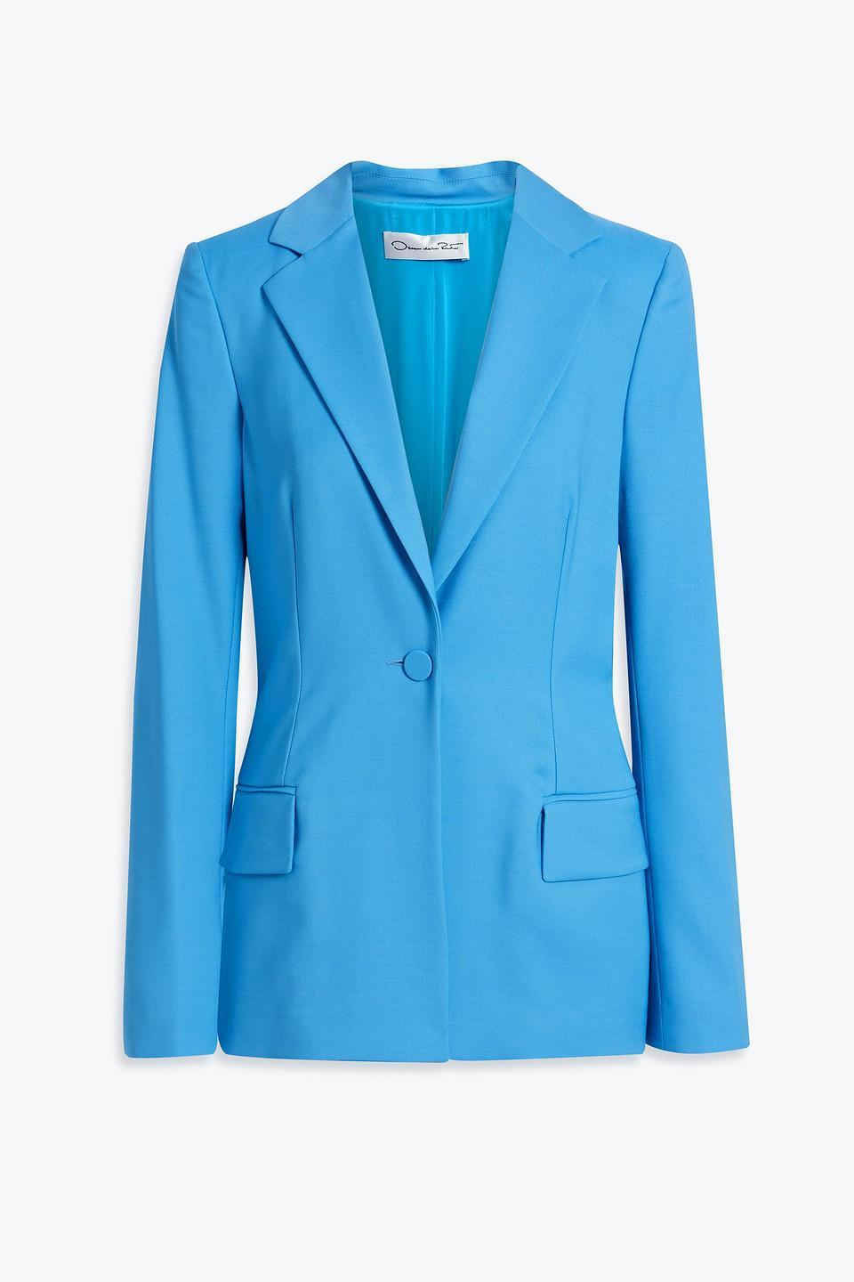 Wool And Mohair-blend Blazer In Light Blue Product Image