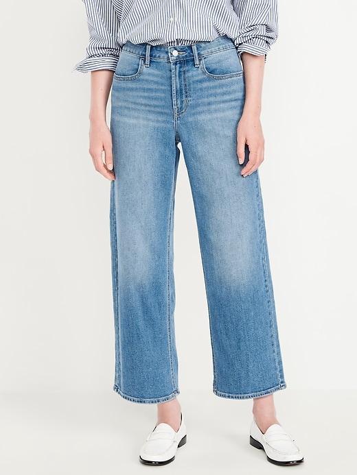 High-Waisted Wow Crop Wide-Leg Jeans Product Image