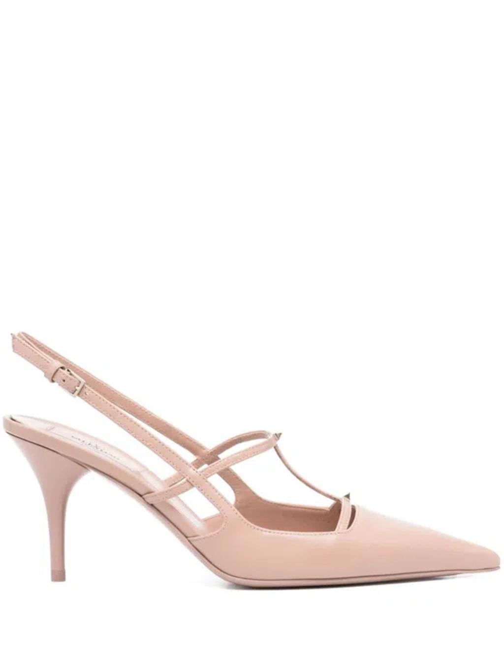 VALENTINO GARAVANI 75mm Rockstud Wispy Slingback Pumps In Rosecannel Product Image