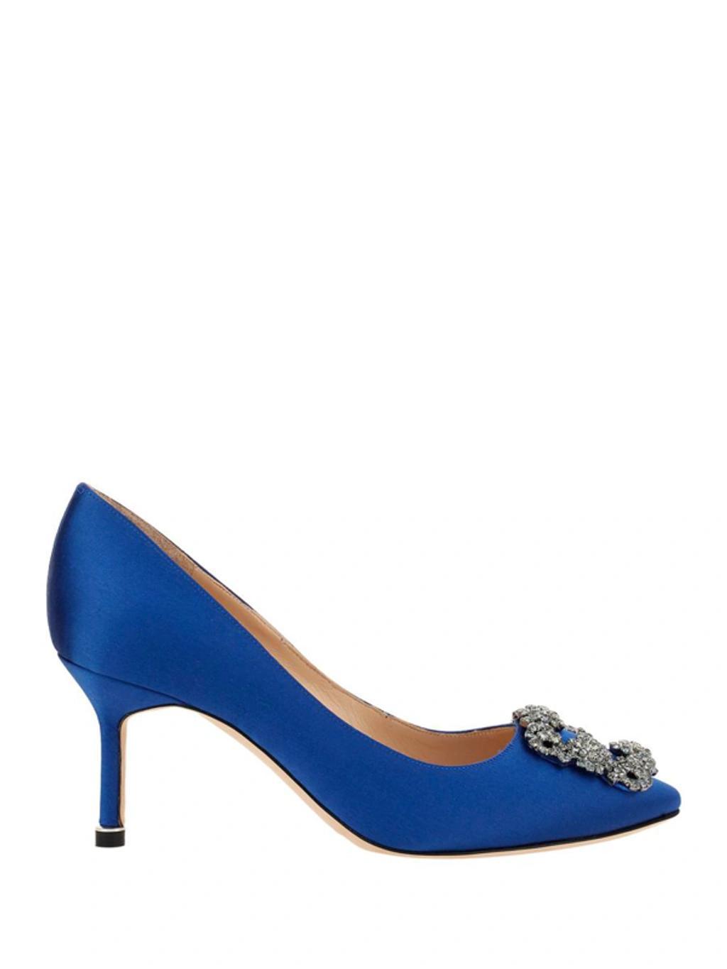 MANOLO BLAHNIK Hangisi Crystal-embellished Pumps In Blue Product Image