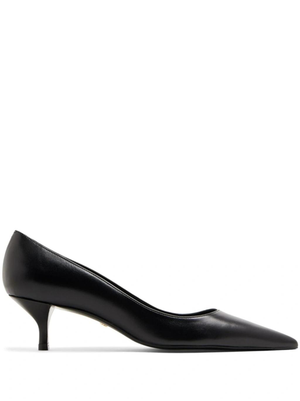 Stuart Leather Kitten-heel Pumps In Black Product Image