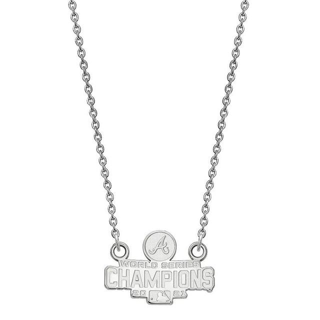 LogoArt Atlanta Braves 2021 World Series Champions Small Sterling Silver Pendant Necklace, Womens, Gold Over Sterling Product Image