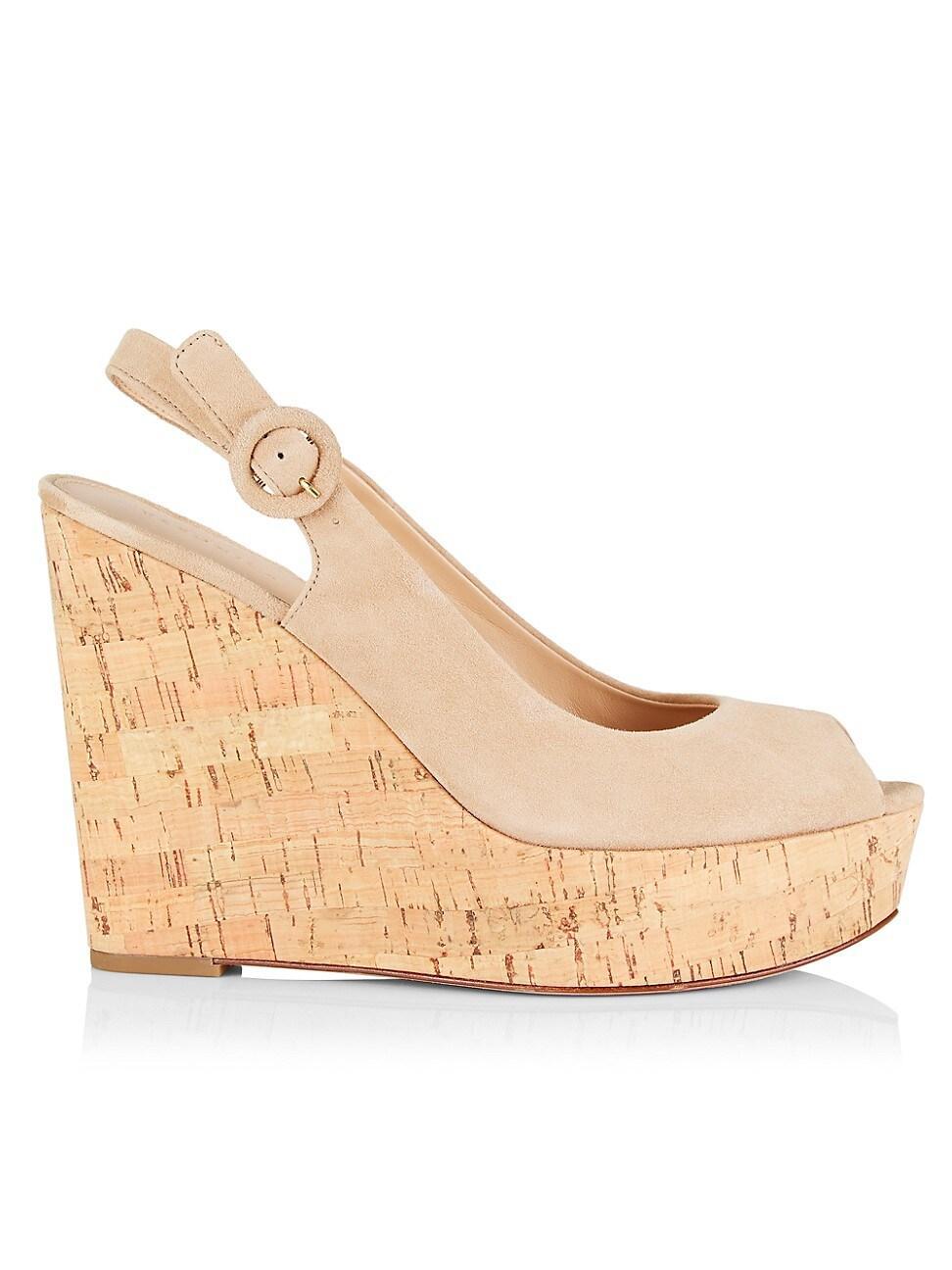 Womens Dali Suede Peep-Toe Wedge Sandals product image