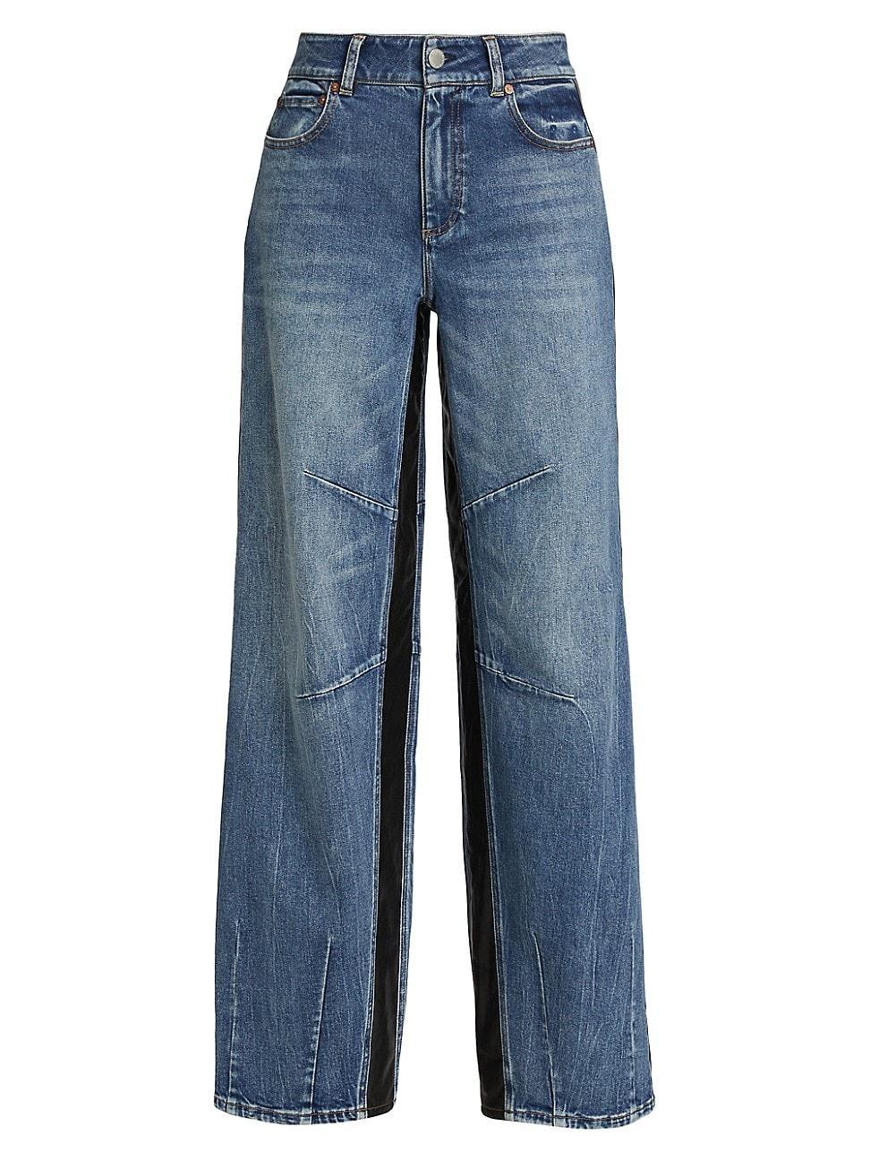 Womens Parker Denim Wide-Leg Crop Jeans Product Image