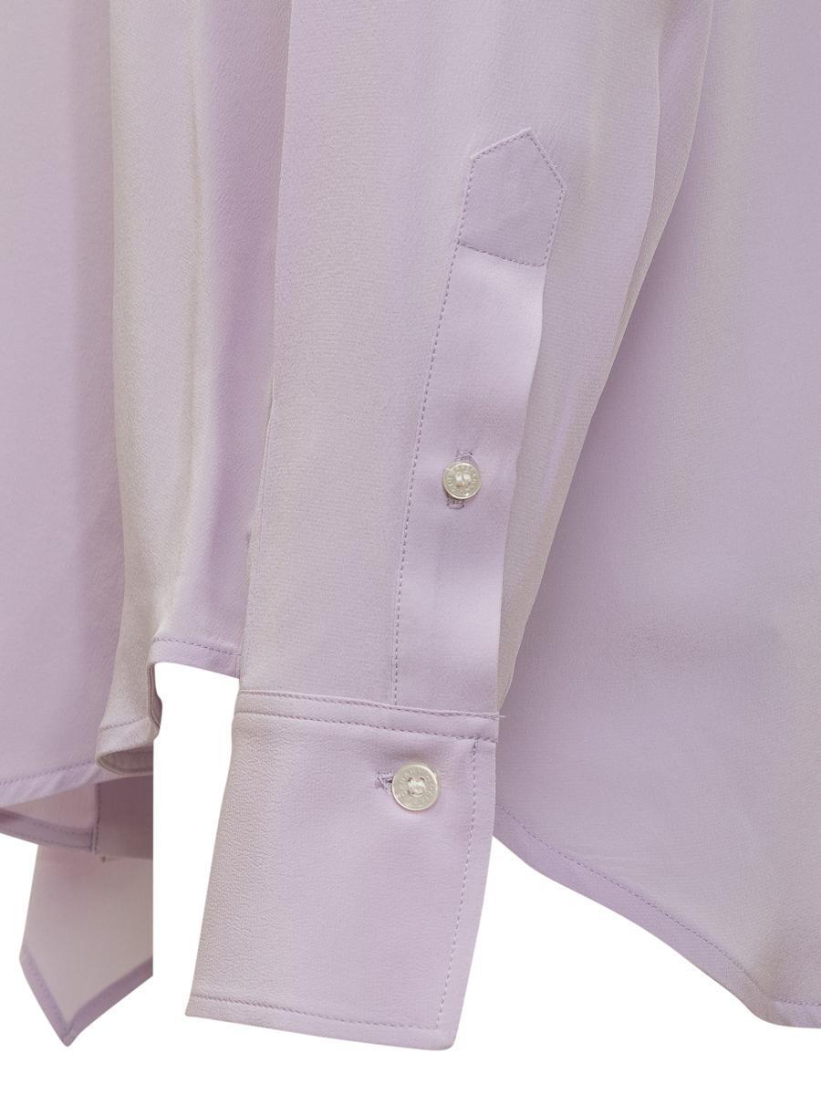 Ruffled Silk Shirt In Lilac Product Image