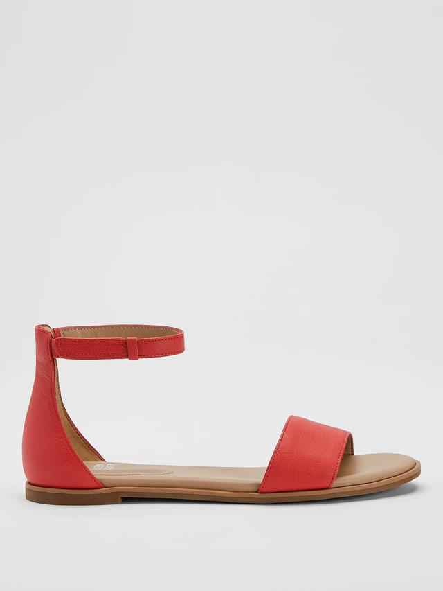 EILEEN FISHER Razz Tumbled Leather Ankle-Strap Sandalfemale Product Image