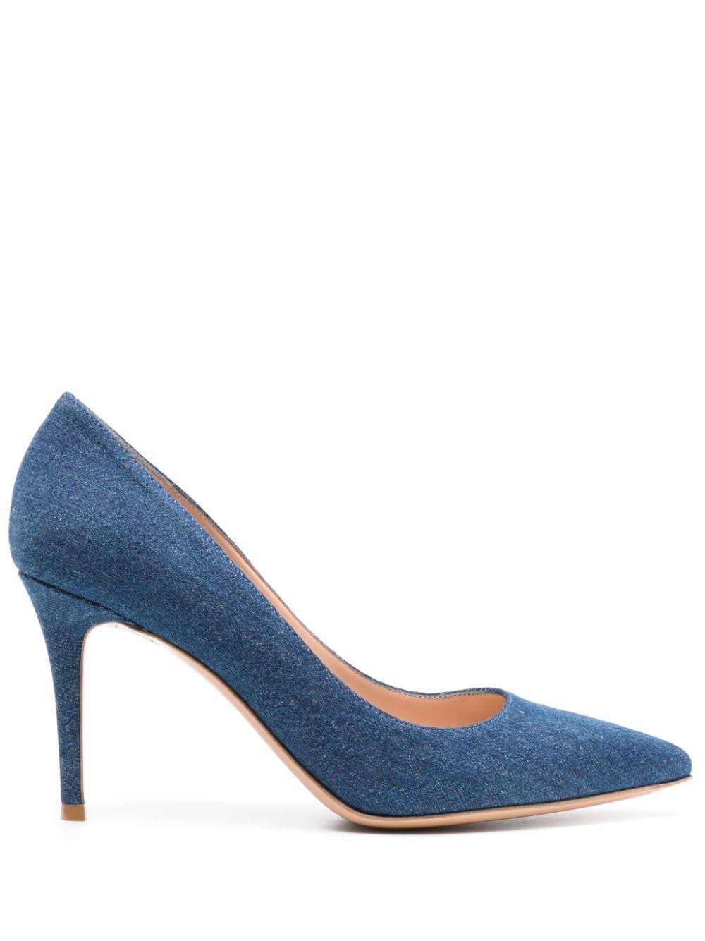 Gianvito 85mm Denim Pumps In Blue Fabric Product Image