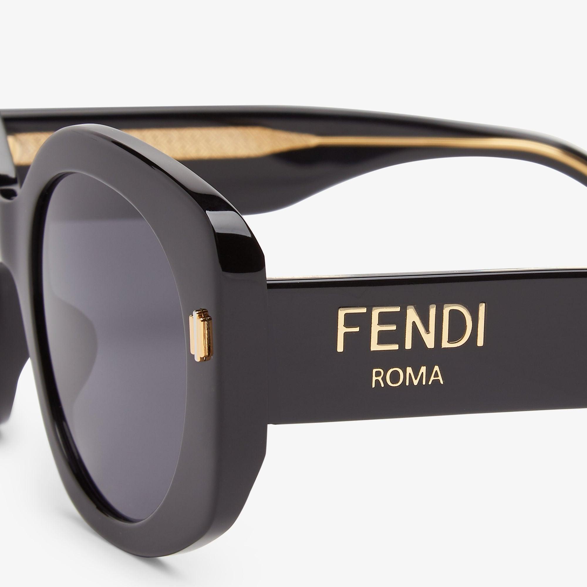 Fendi RomaLow bridge fit black acetate sunglasses Product Image