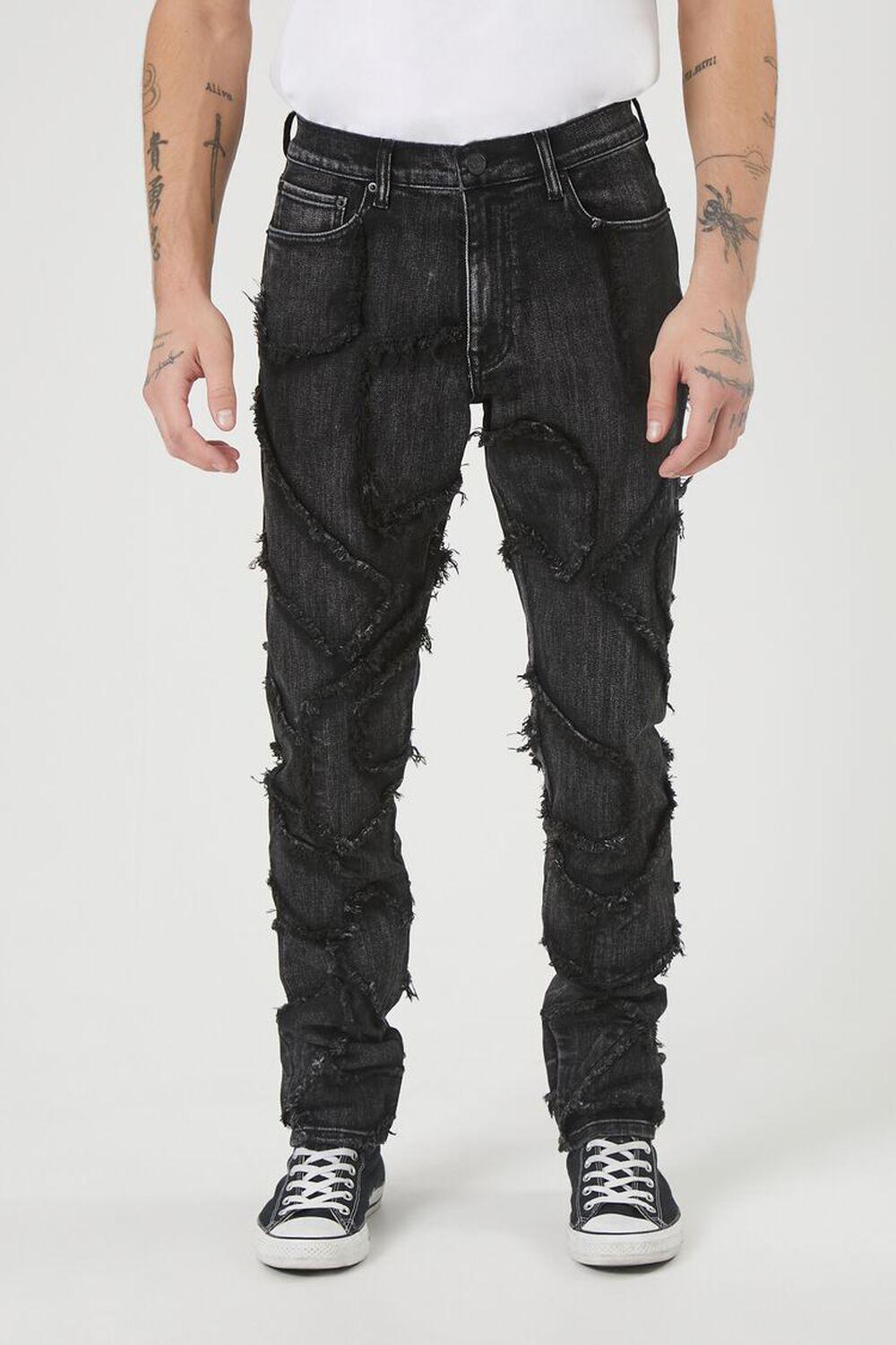 Frayed Slim-Fit Mid-Rise Jeans | Forever 21 Product Image