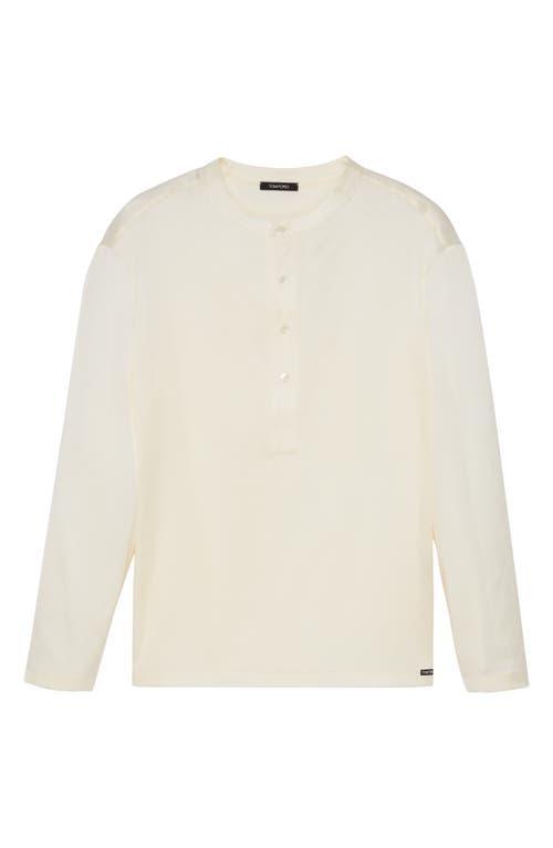 TOM FORD Henley Stretch Silk Pajama Shirt Product Image