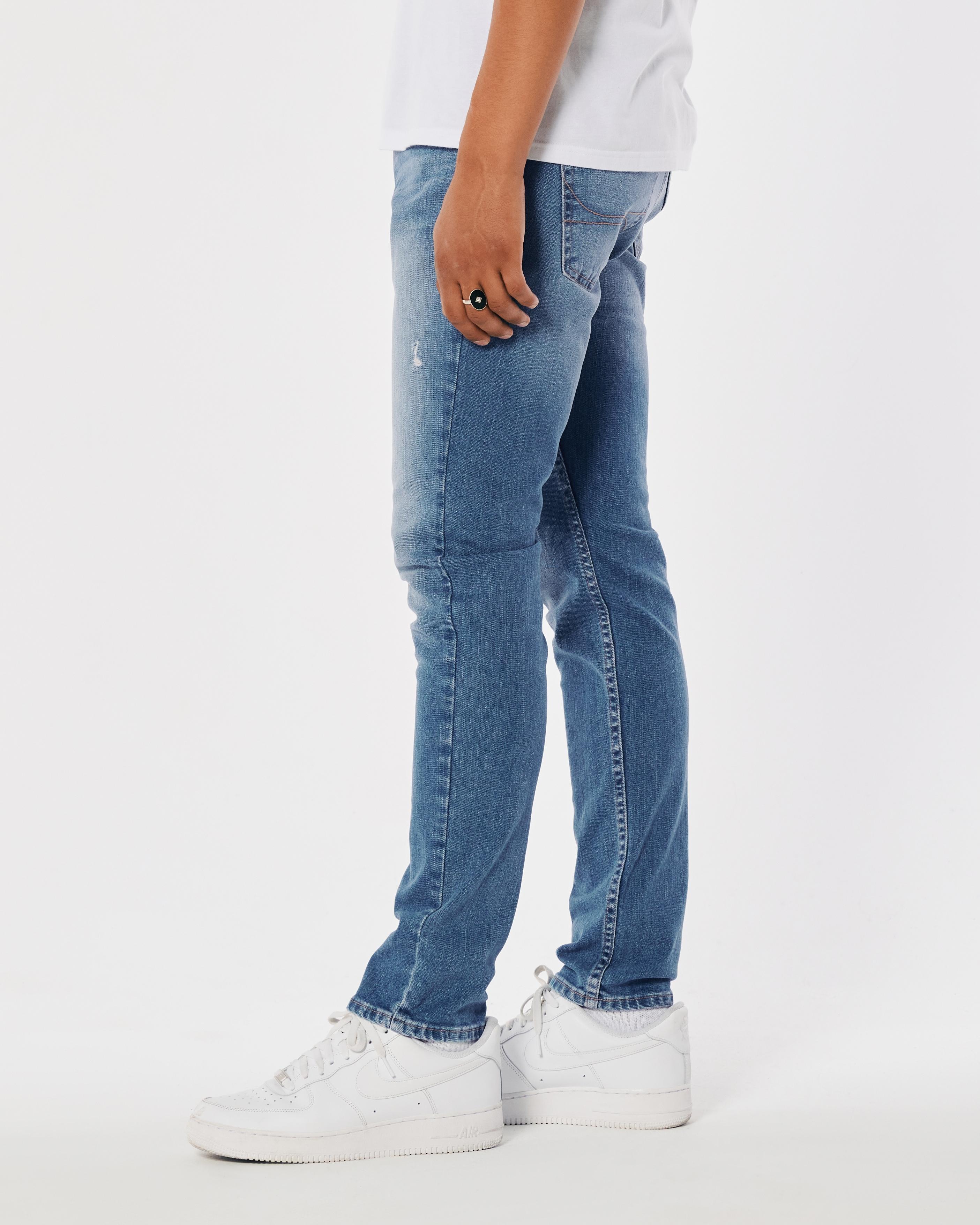 Ripped Medium Wash Skinny Jeans Product Image