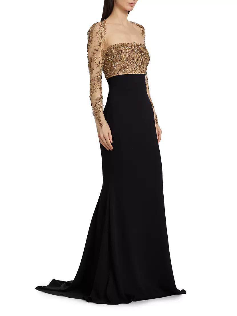 Beaded Crepe Gown Product Image