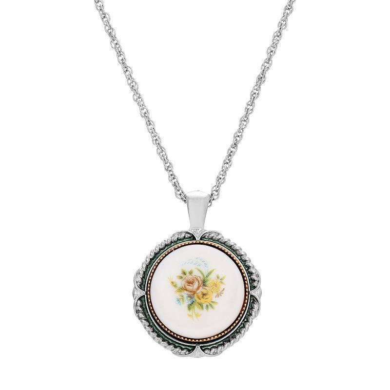 1928 Yellow Flower Pendant Necklace, Womens Product Image