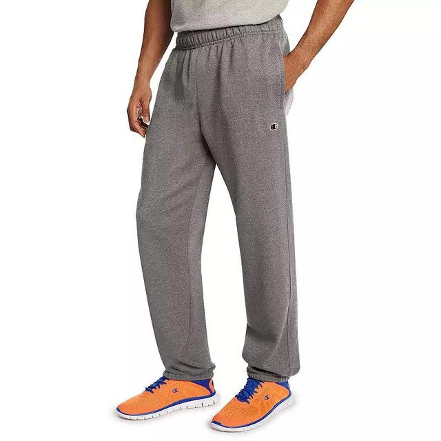 Mens Champion Powerblend Sweatpants, Cinched Hem, C Logo (Big & Tall) Black LT Product Image