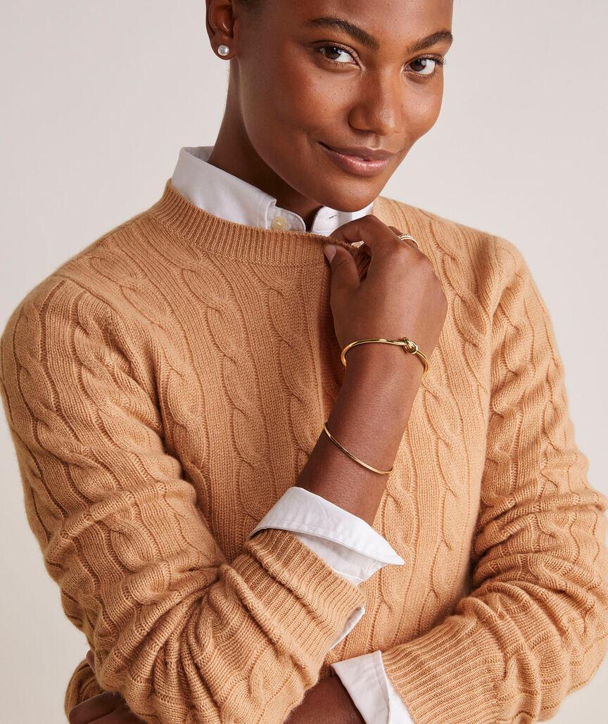 Cashmere Classic Cable Crewneck Sweater Product Image