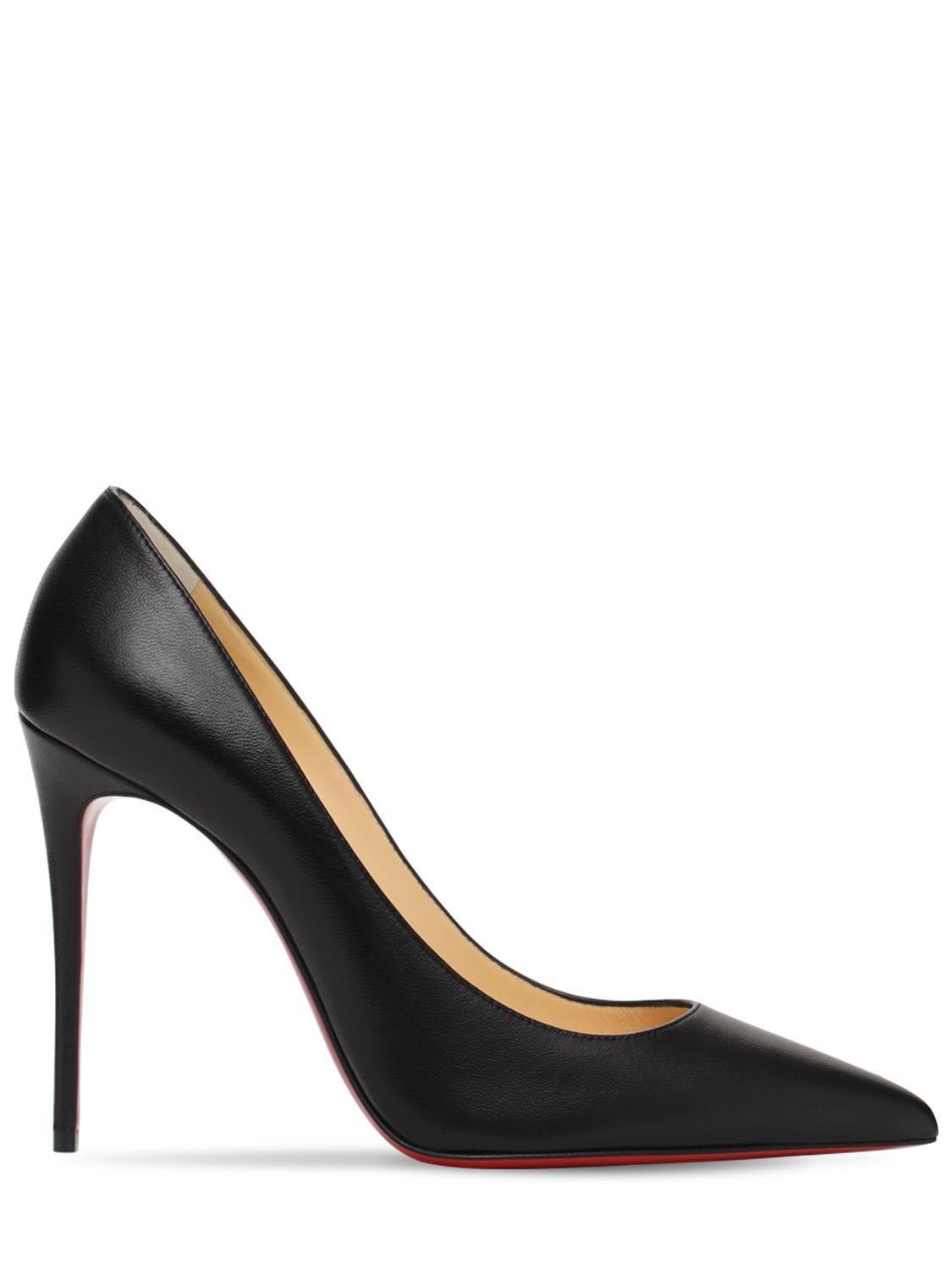 CHRISTIAN LOUBOUTIN Kate 100 Black Leather Pumps Product Image