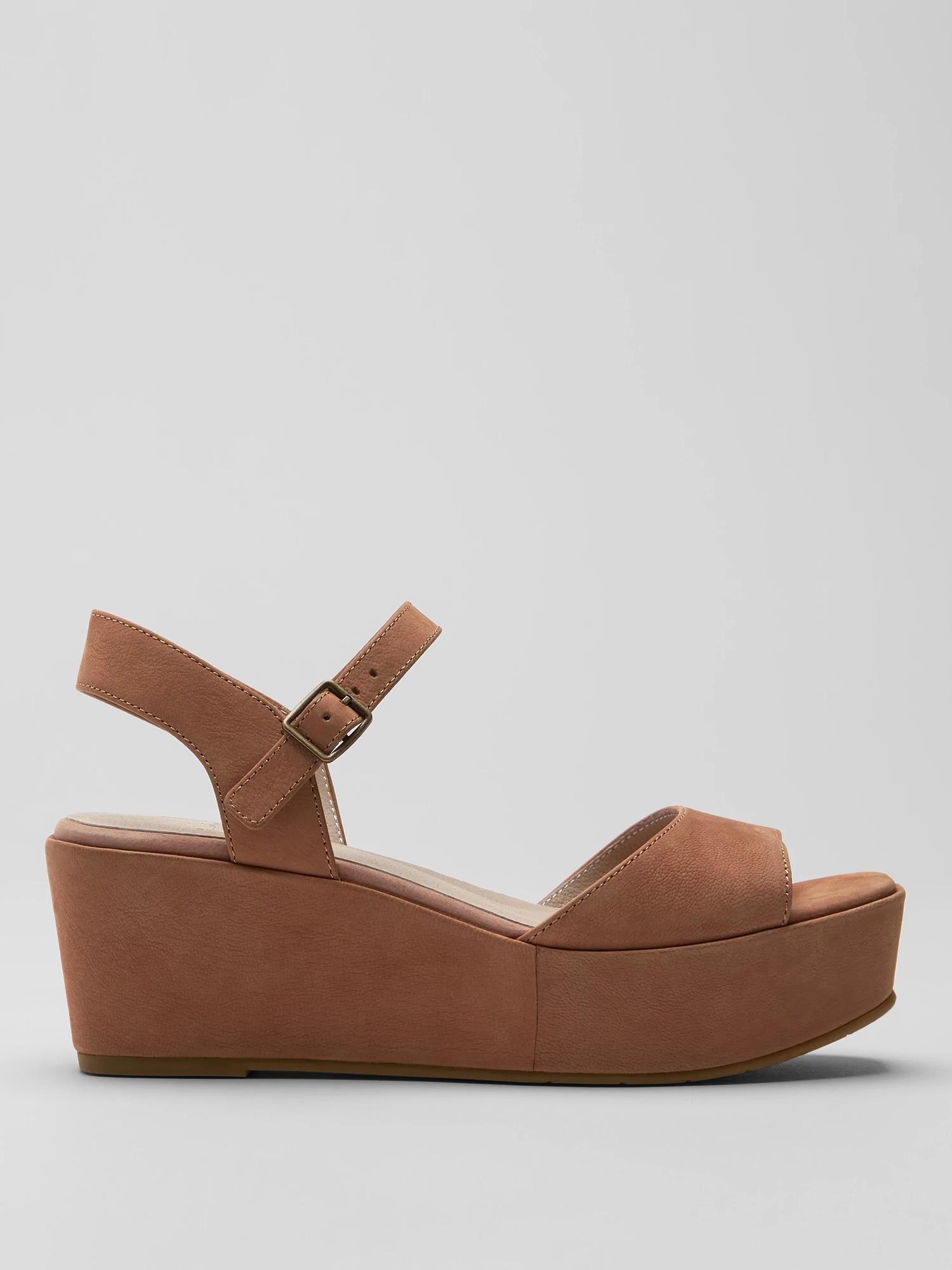 EILEEN FISHER Mime Tumbled Nubuck Platform Sandalfemale Product Image