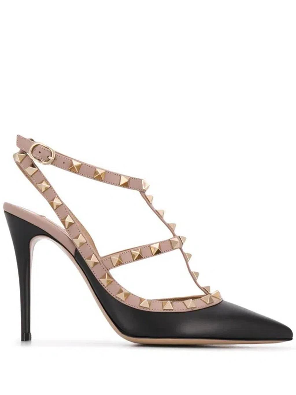 Rockstud Leather Pumps In Black Product Image