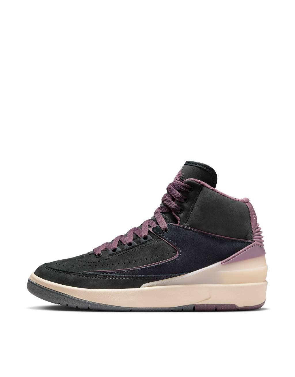 Nike Air Jordan 2 Retro sneakers in black and mauve  Product Image