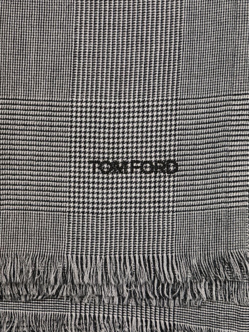 TOM FORD Prince Of Wales Scarf In Black Product Image