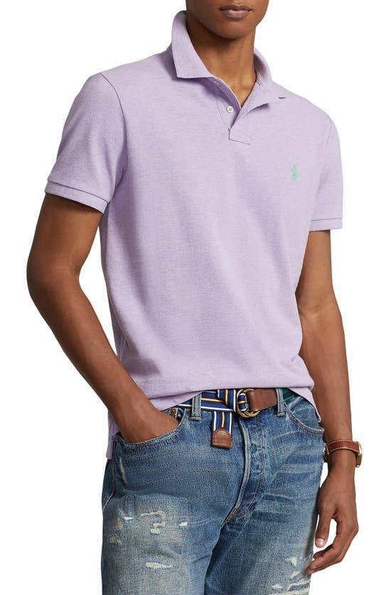 Cotton Mesh Custom Slim Fit Polo Shirt In Pastel Purple Heather Product Image