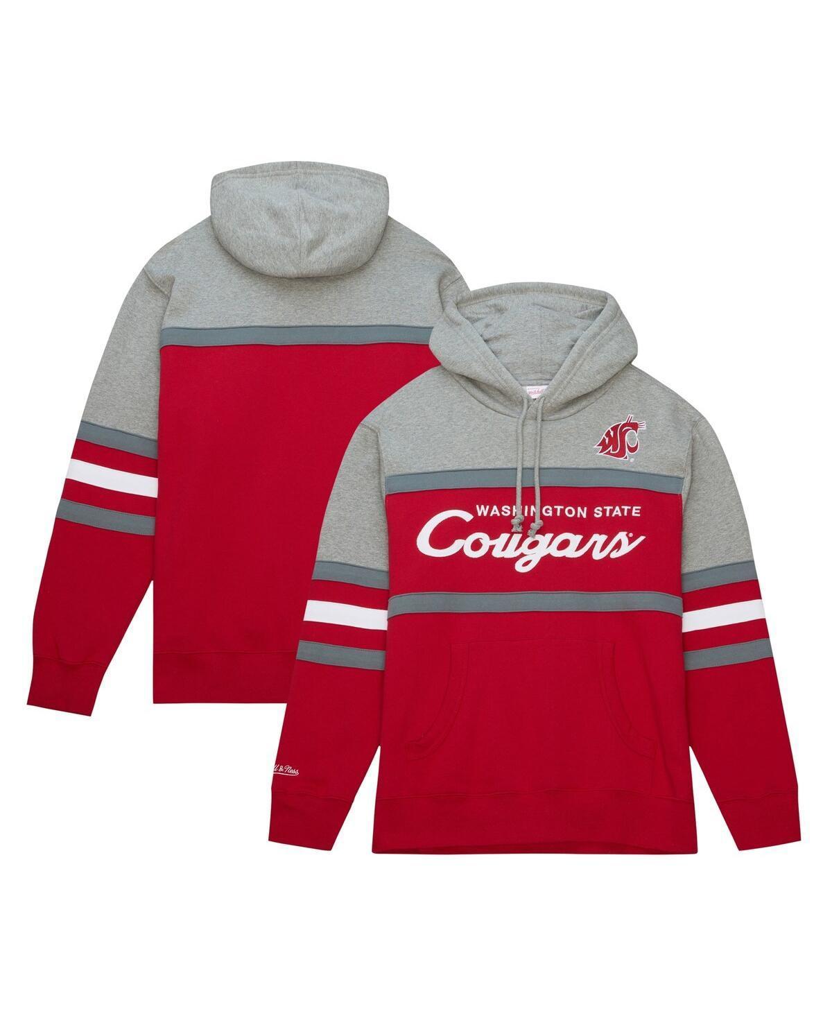 Mens Mitchell & Ness Red Washington State Cougars Head Coach Pullover Hoodie Product Image