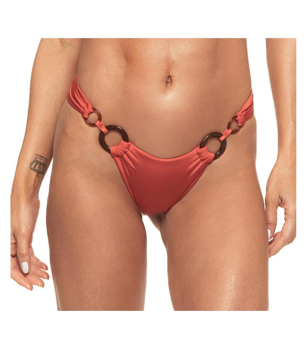 Guria Beachwear Womens Tortoise Double Ring High Cut Bikini Bottom Product Image