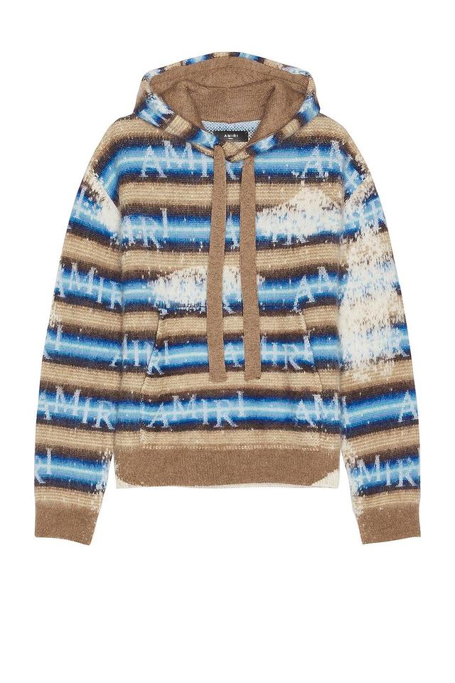 Amiri Staggered Striped Hoodie in Blue Product Image