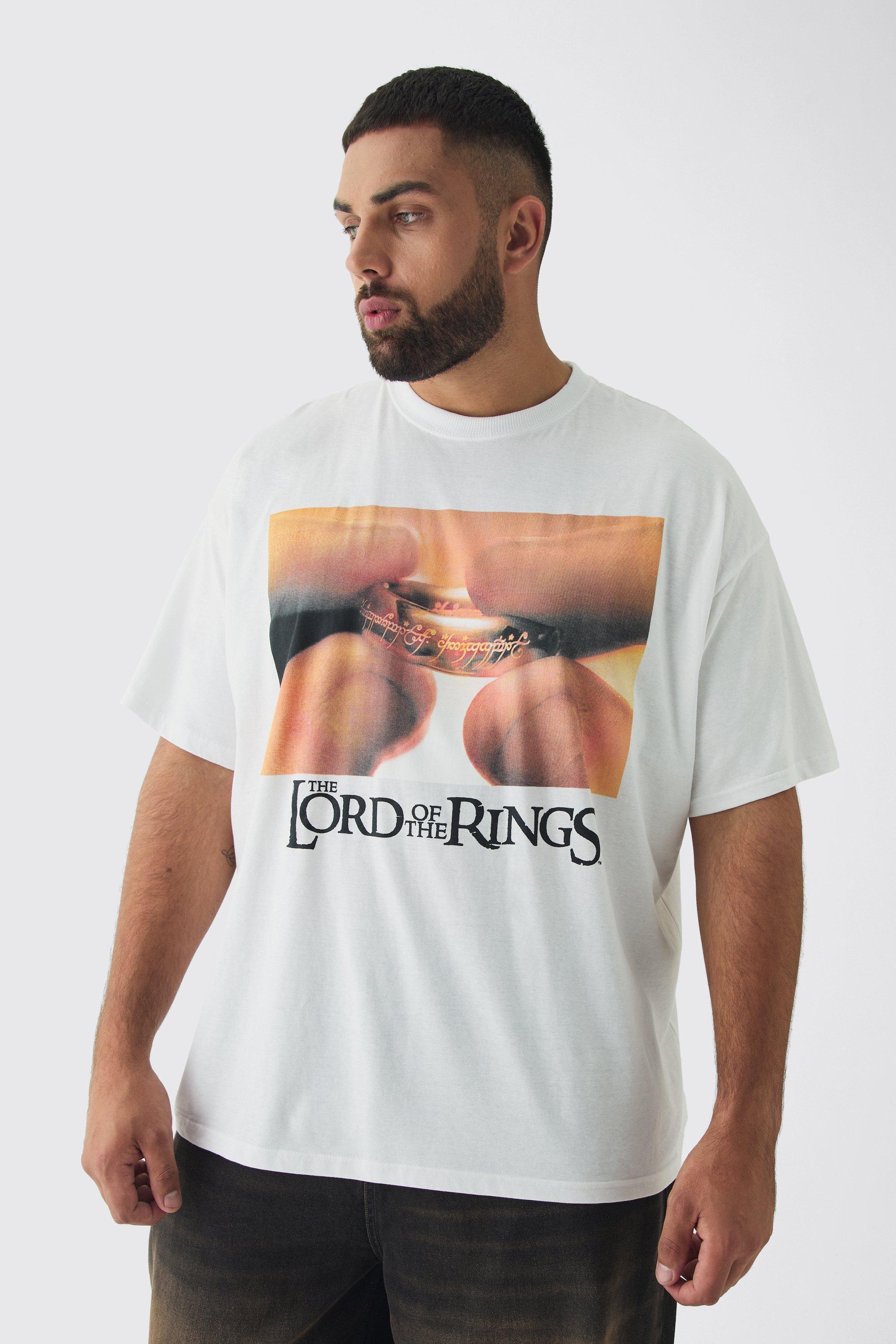 Plus Oversized Lord of The Rings License Print T-Shirt | boohooMAN USA Product Image