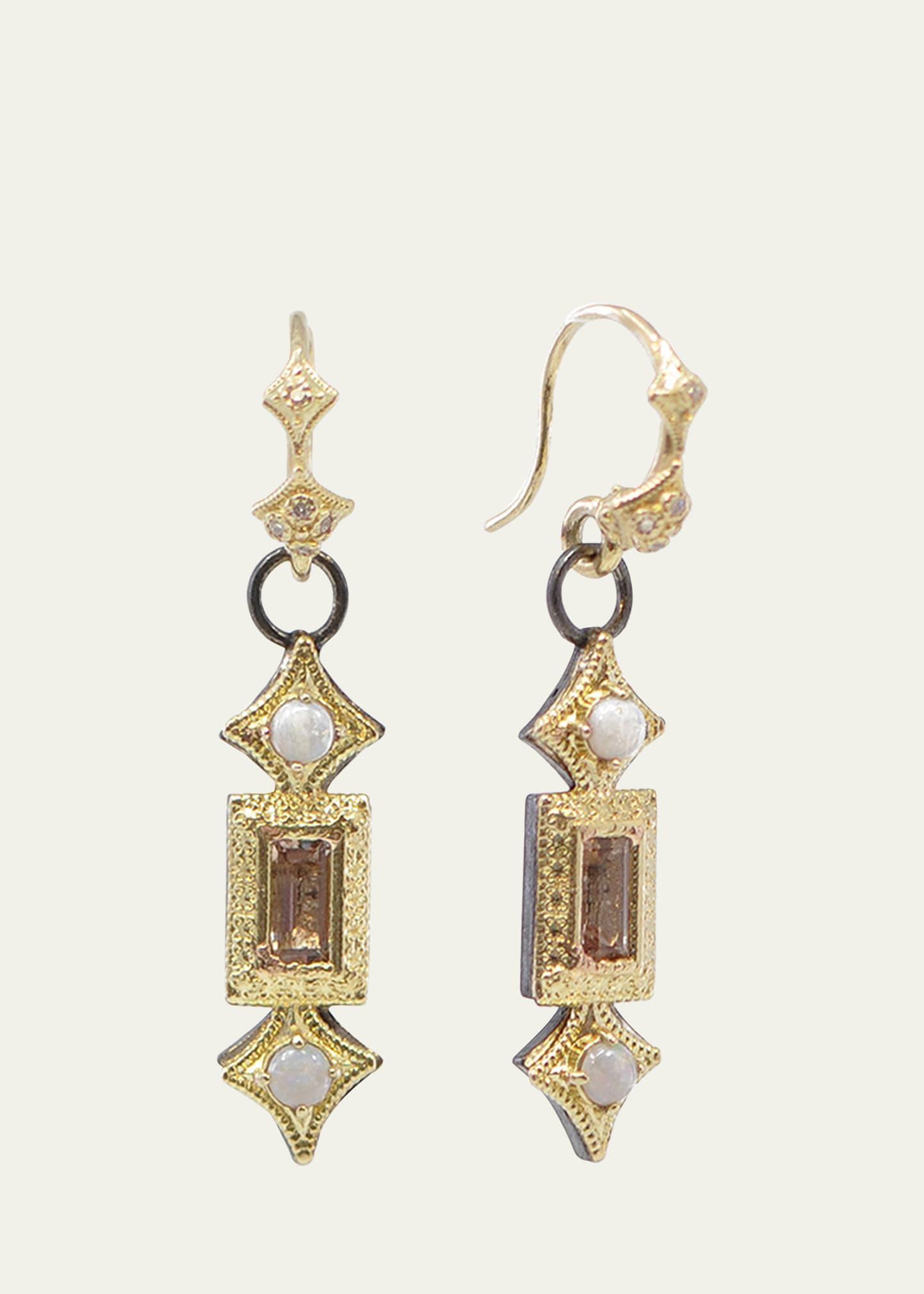 Crivelli Drop Earrings with Opal and Morganite Product Image