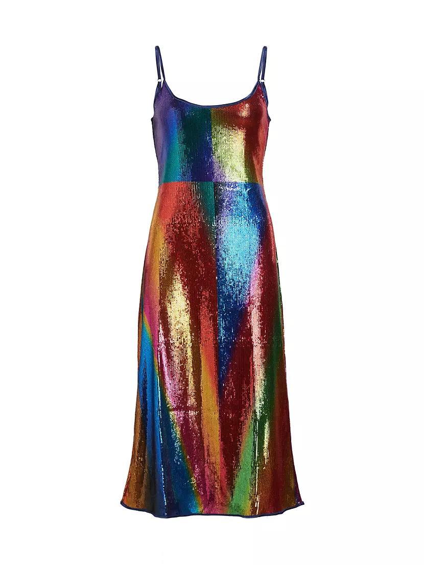 Sequined Spectral Gradient Slipdress product image