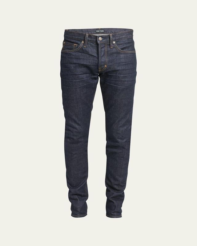 Mens Dark Wash Stretch Slim Fit Jeans Product Image