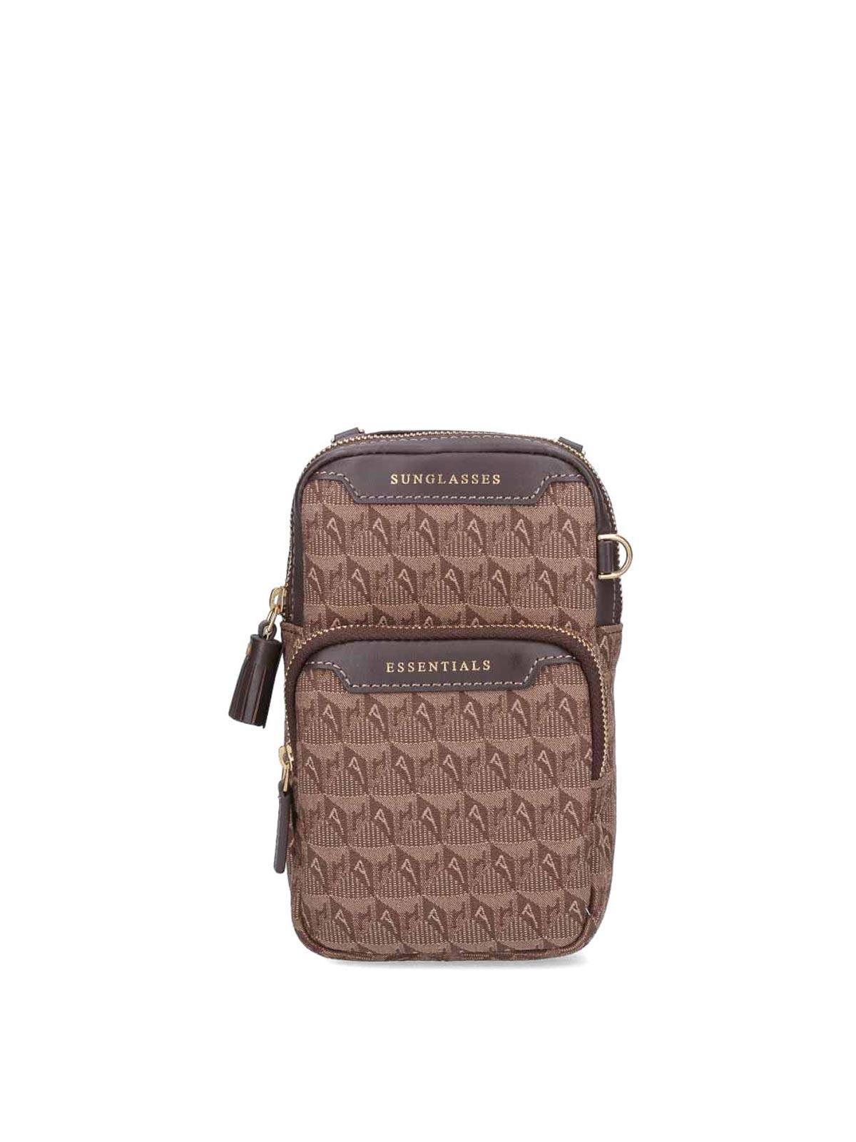 'logo Essentials' Shoulder Bag In Brown Product Image