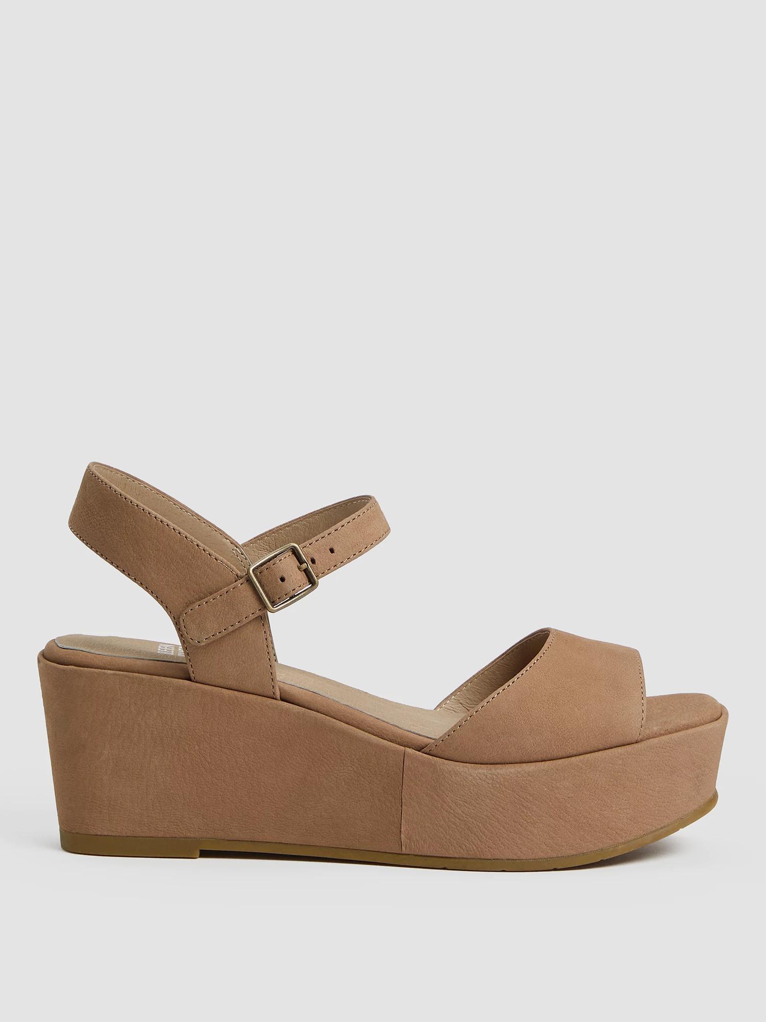 EILEEN FISHER Mime Tumbled Nubuck Platform Sandalfemale Product Image