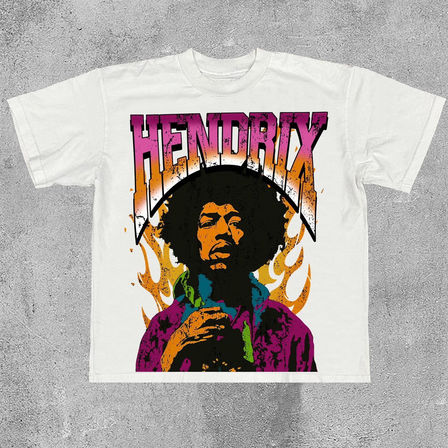 Sopula Jimi Hendrix Print Cotton T-Shirt Product Image