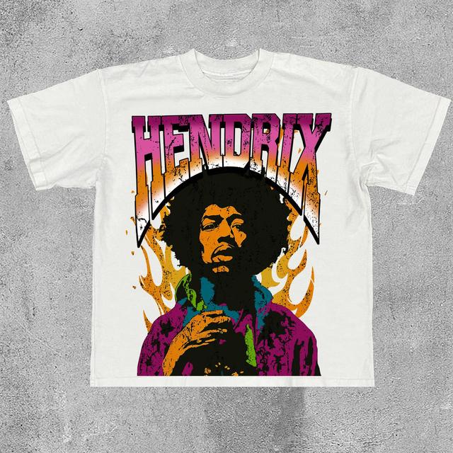 Sopula Jimi Hendrix Print Cotton T-Shirt Product Image