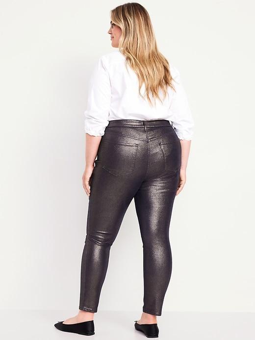 High-Waisted Shine Rockstar Super-Skinny Jeans Product Image