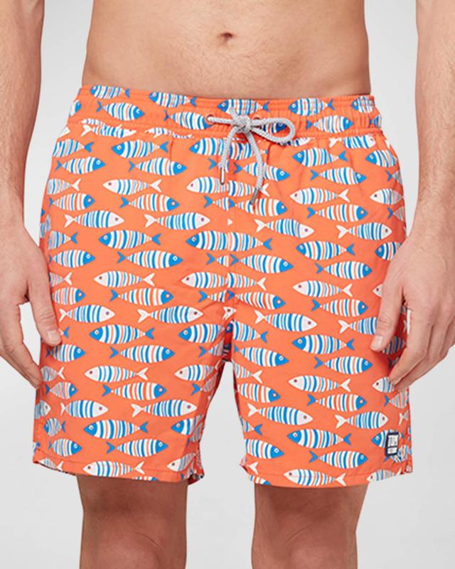 Mens Fish-Print Swim Shorts Product Image