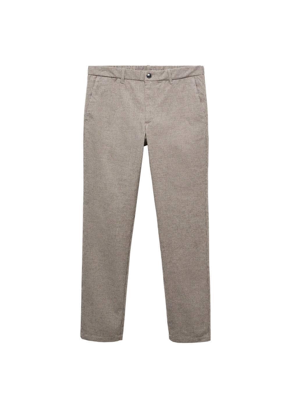 MANGO MAN - Slim-fit cotton micro-houndstooth slim-fit pants medium greyMen Product Image