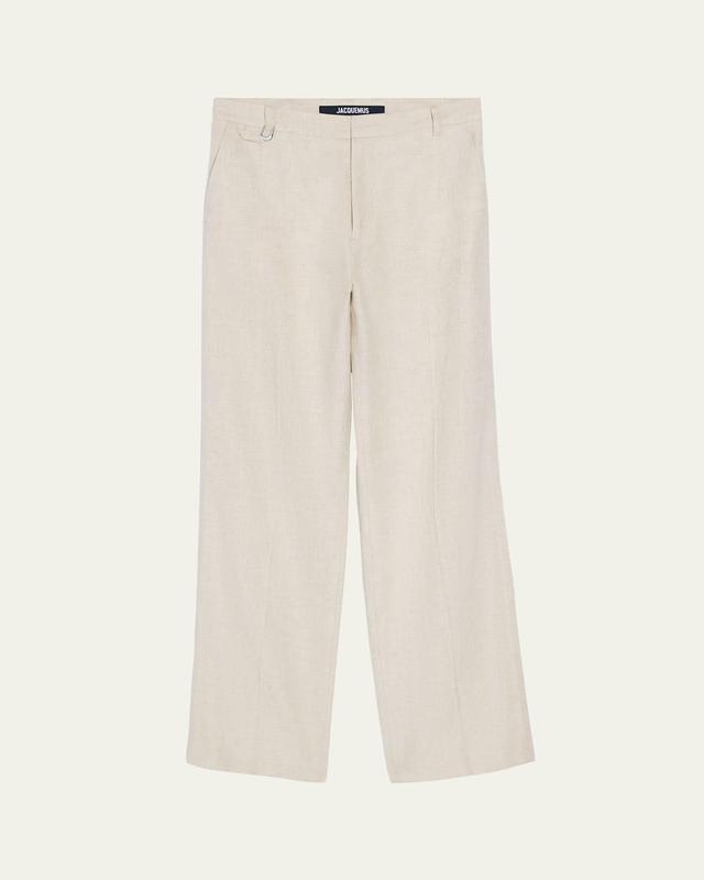 Mens Linen-Blend Straight-Leg Pants Product Image