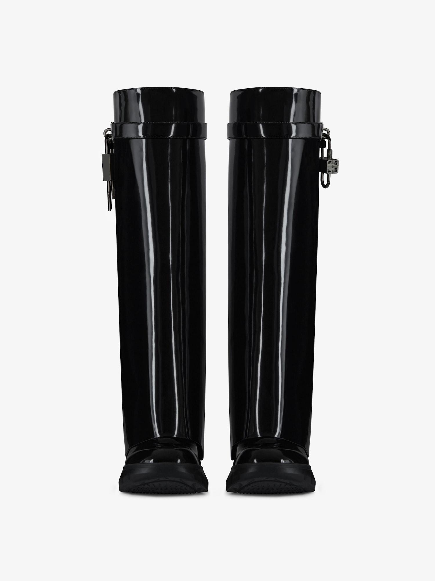 Shark Lock Biker boots in patent leather Product Image