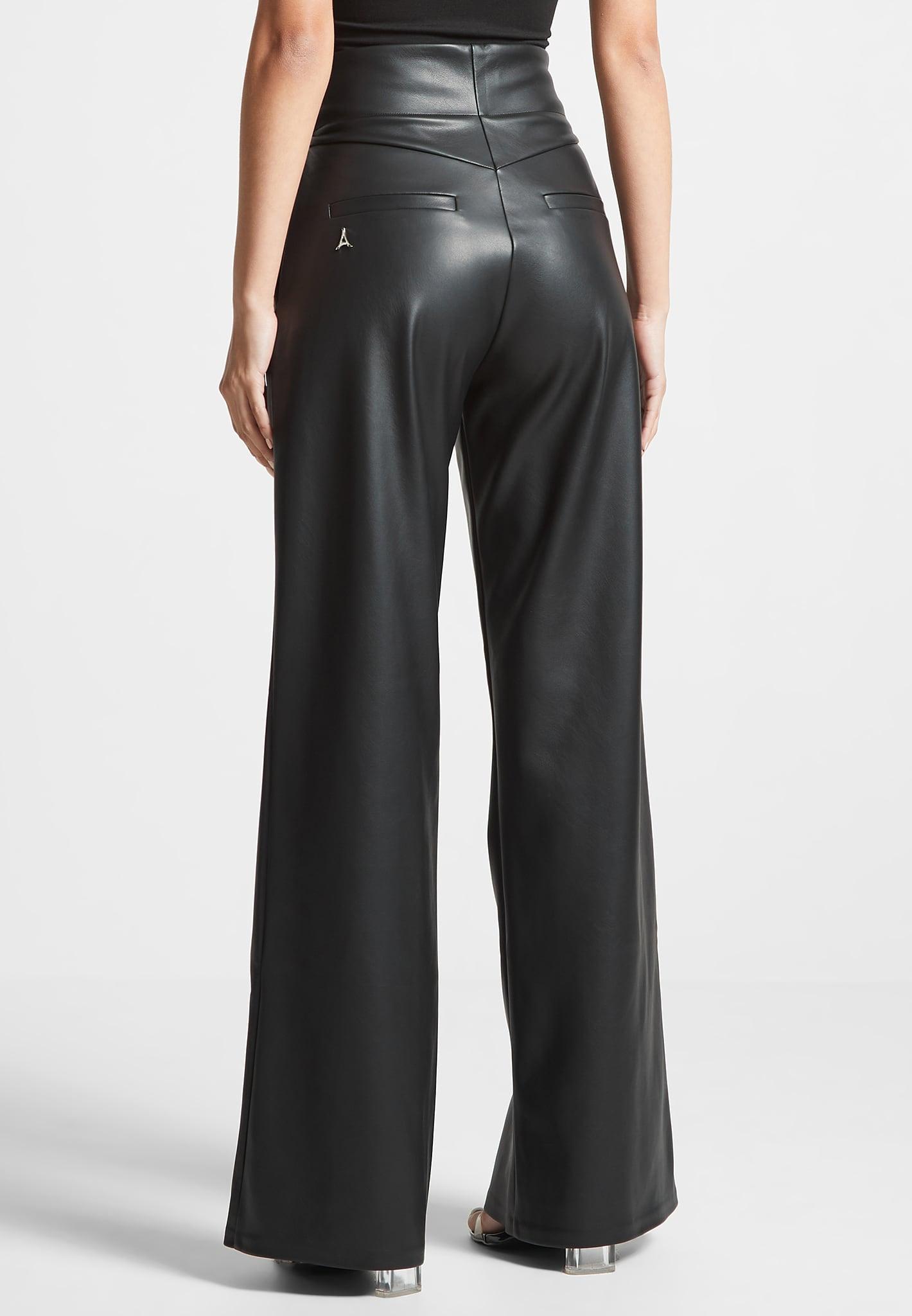 Leather Rope Tie Trousers - Black Female Product Image