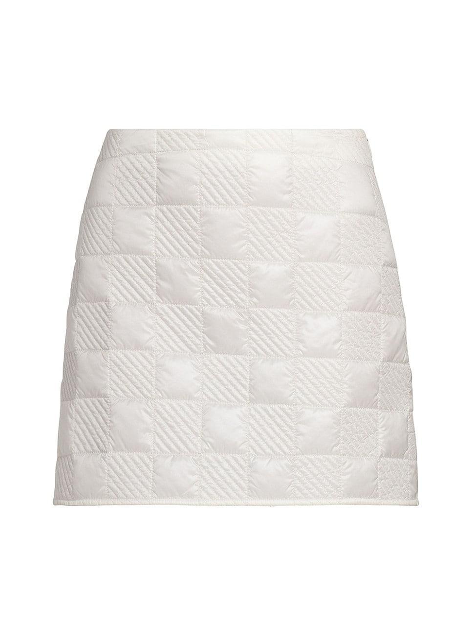 Womens Checkered Quilted Nylon Short Skirt product image