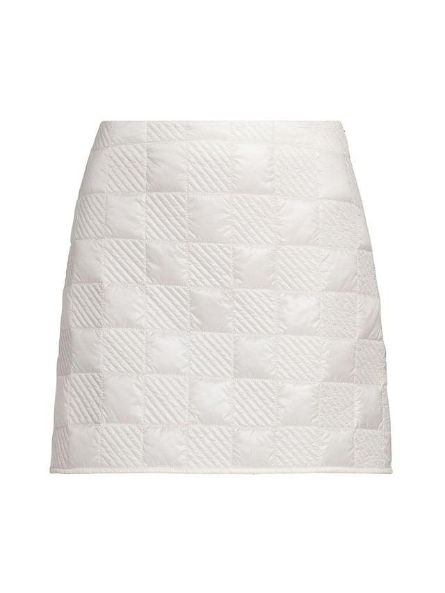 Womens Checkered Quilted Nylon Short Skirt Product Image