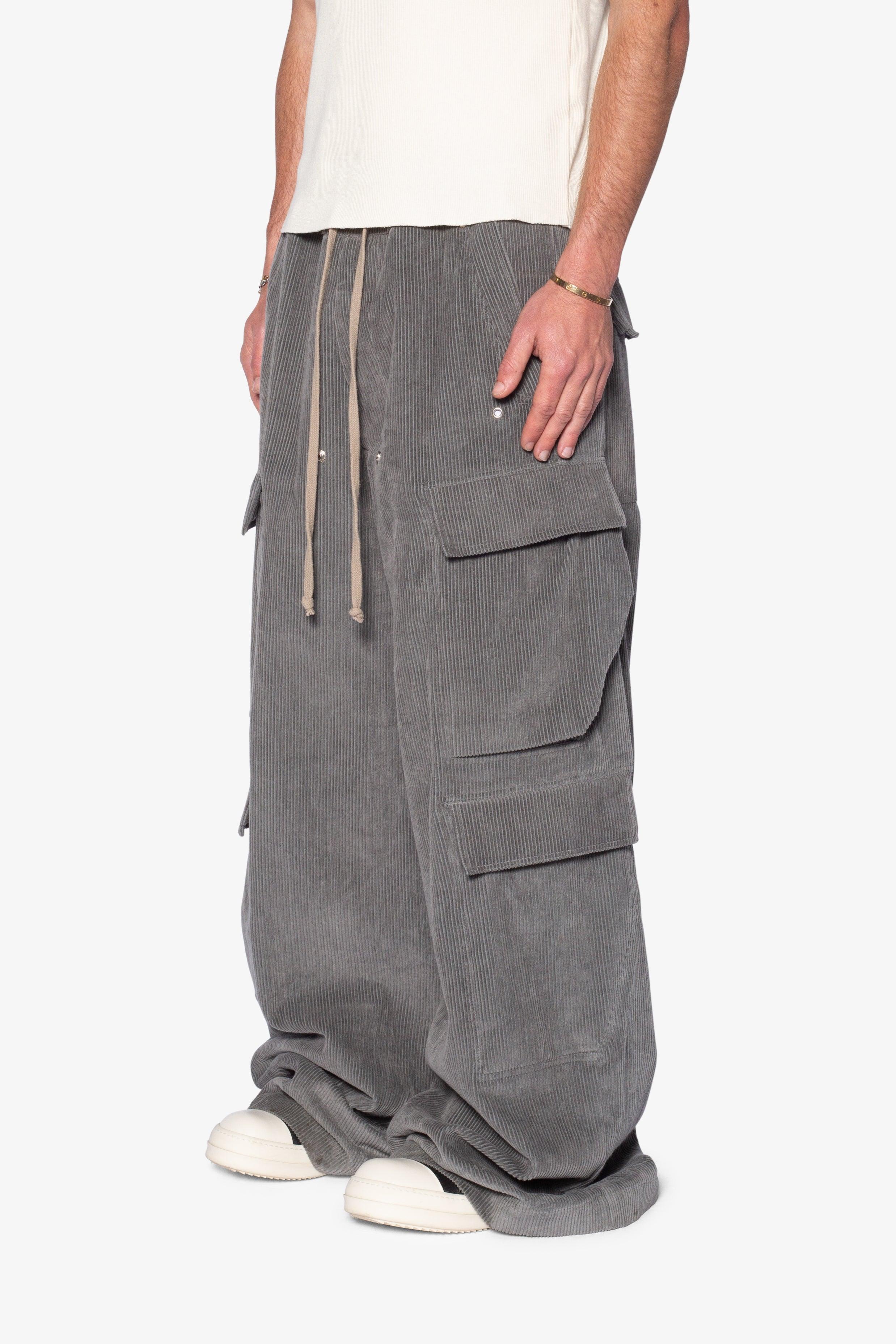 Corduroy Rave Double Cargo Pants - Grey Product Image