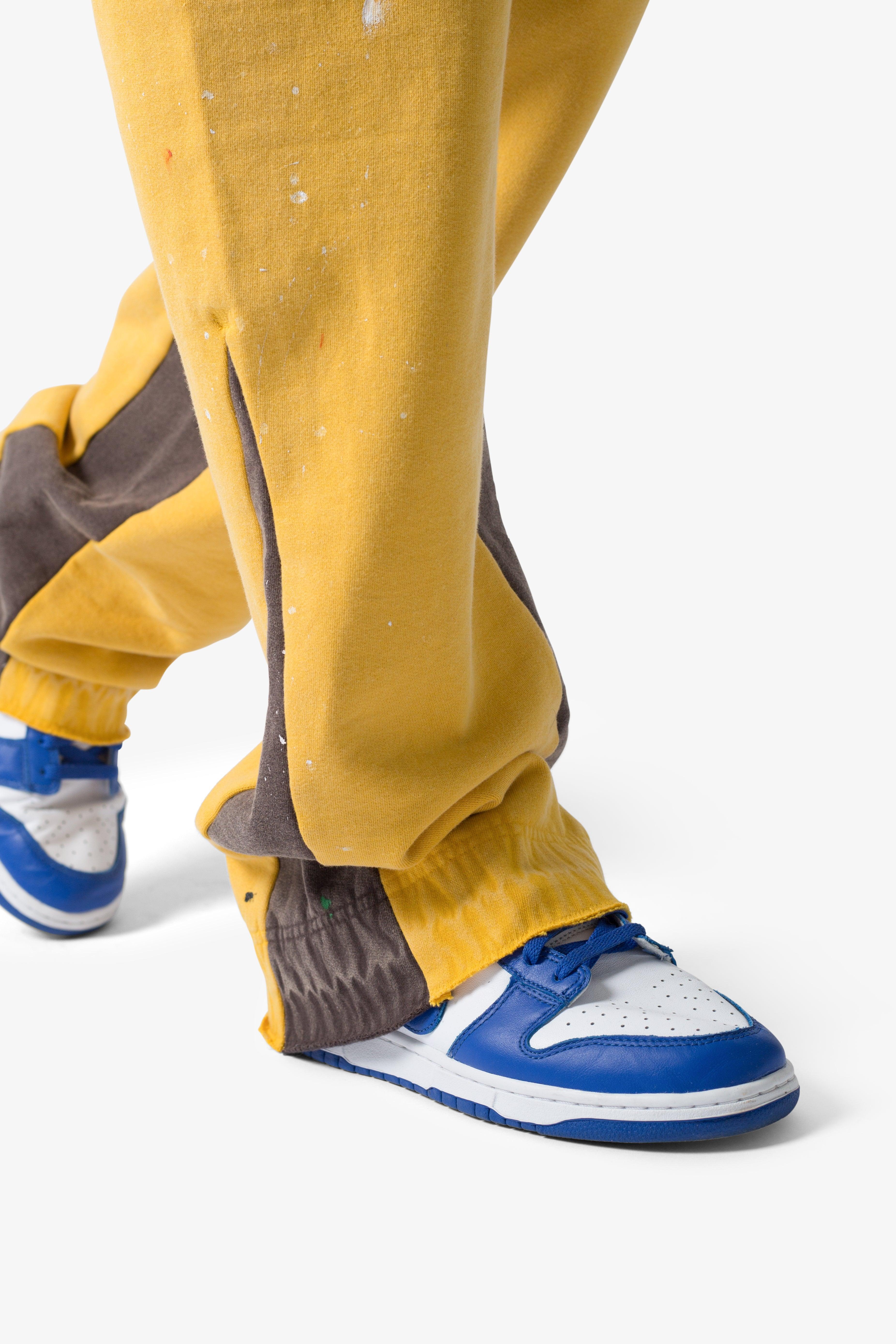 Contrast Bootcut Sweatpants - Yellow Product Image