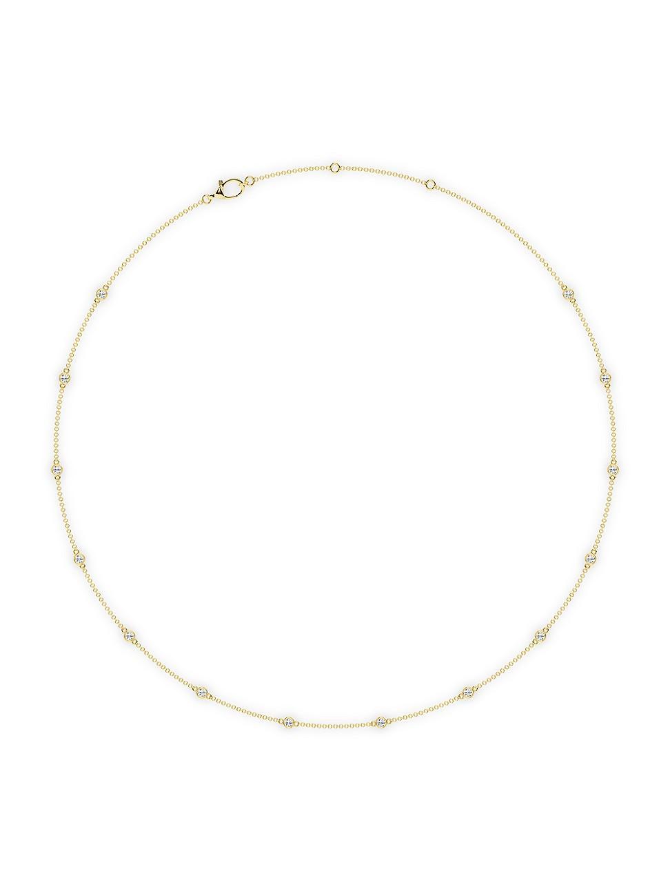 Womens 14K Yellow Gold & 14-Diamond Station Necklace/0.70-2.10 TCW Product Image