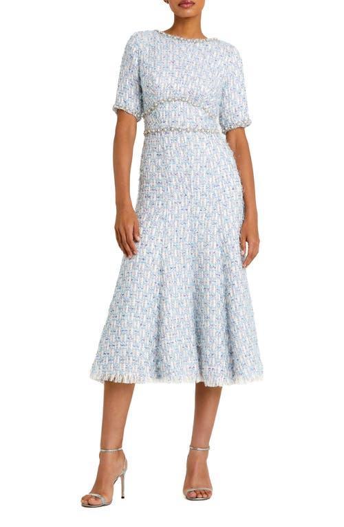 Womens Beaded Tweed Midi-Dress Product Image