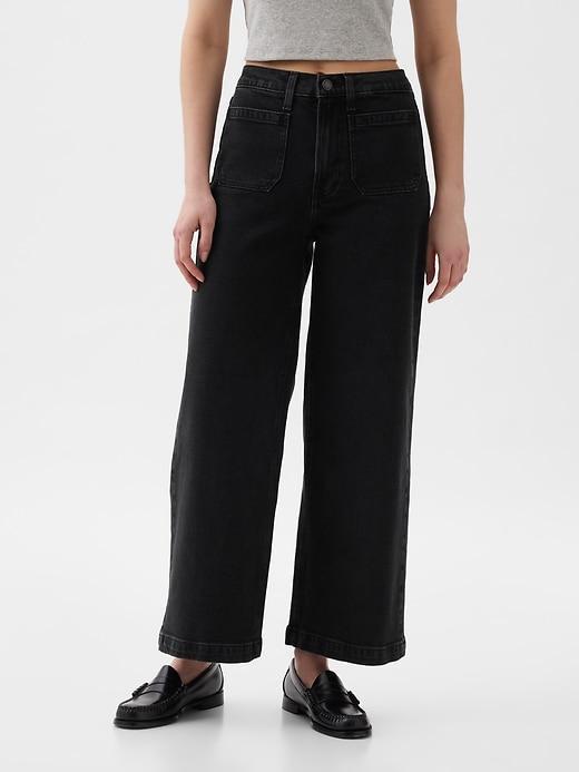 High Rise Stride Wide-Leg Ankle Jeans Product Image