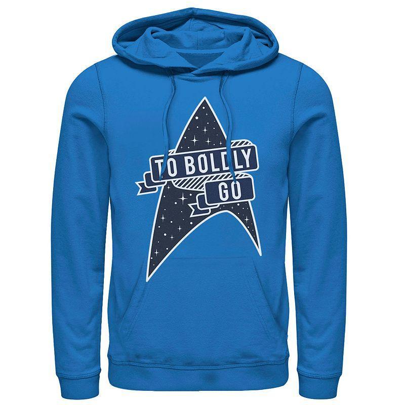 Mens Star Trek Original Series To Boldly Go Logo Ribbon Hoodie Product Image